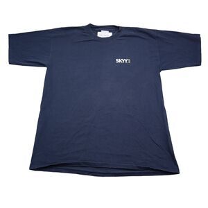 Skyy Blue Vodka Shirt Mens XL Navy Blue Tee Promotion